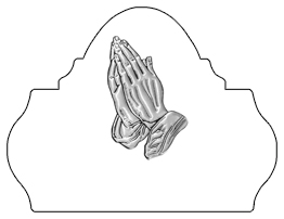 DARAY L 516 SL WT Silver Praying Hands White Background copy